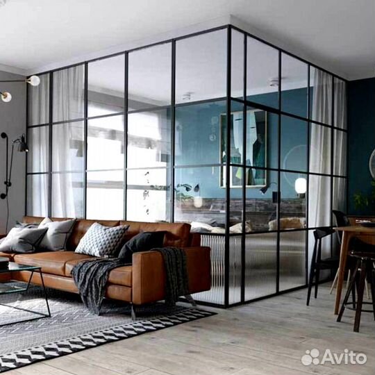 Перегородки лофт, перегородки из стекла