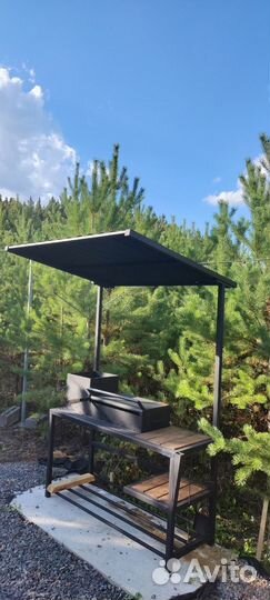 Мангал с печью под казан