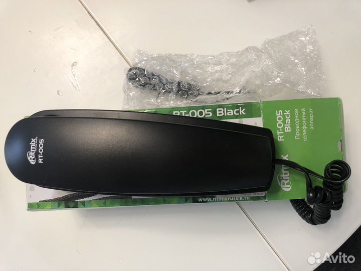 Телефон проводной черный