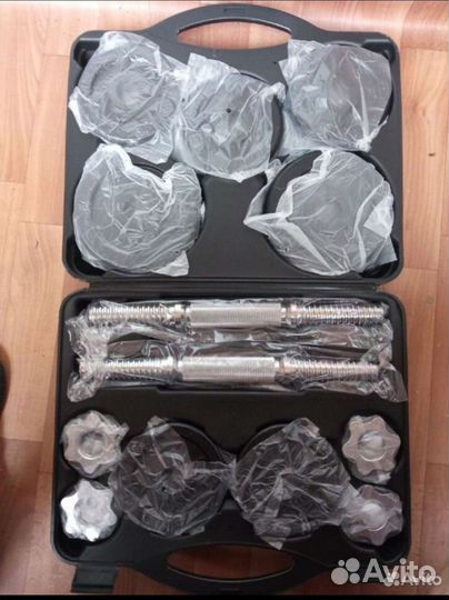 Гантели разборные 2х10кг, в кейсе, новые