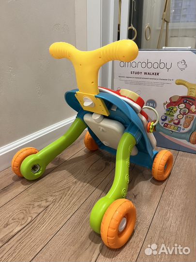 Ходунки каталка 3 в 1 amarobaby