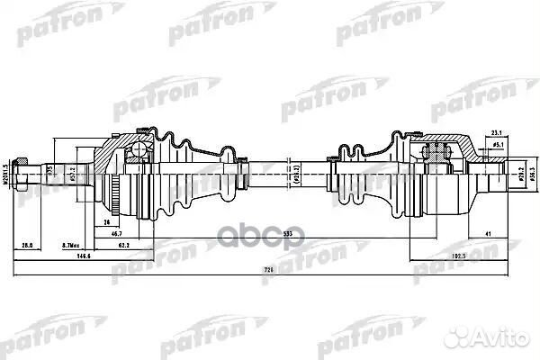 Полуось прав renault: clio II 98, clio II фургон