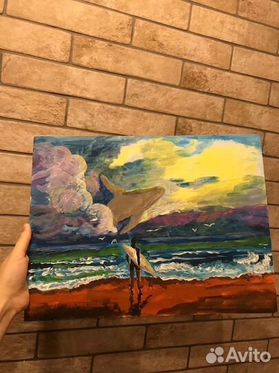 Картина акрилом Кит