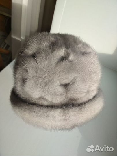 Шапка голубая норка