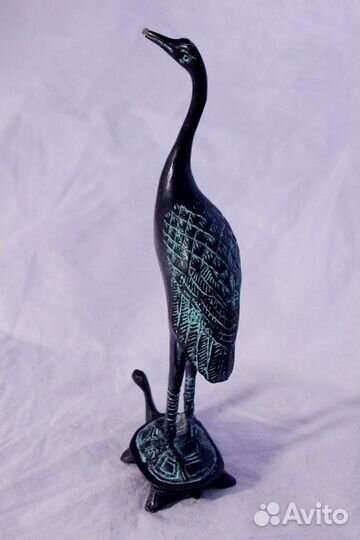 Журавль на Черепахе - Статуэтка из Бронзы ru*668