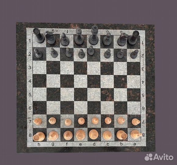 Шахматный стол из натурального камея