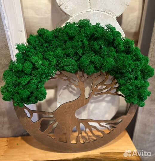 Фитокартина со мхом/дерево жизни/панно из мха