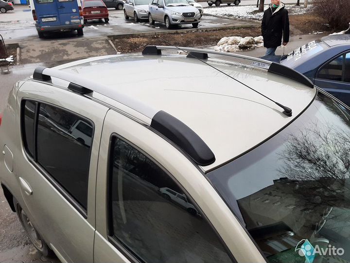 Рейлинги на крышу Renault sandero 2010-2014 серые