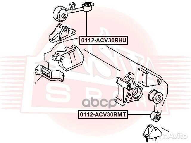 Подушка двигателя 0112ACV30RMT asva