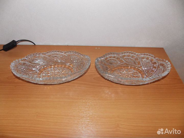 Хрустальные вазы-ладьи