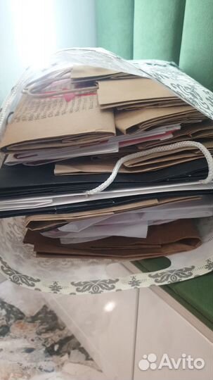 Бумажные/крафт пакеты с ручками.цена за весь пакет