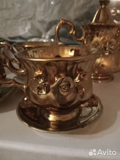 Чайно кофейный сервиз роза