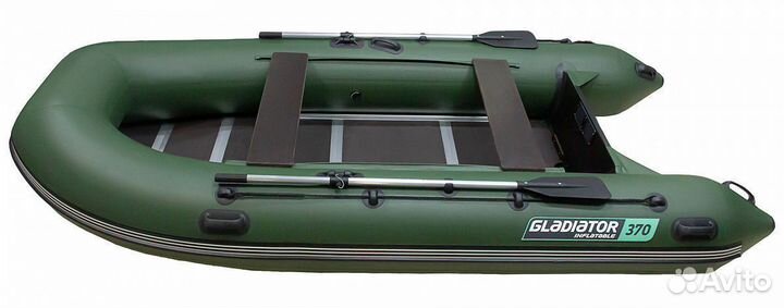 Надувная лодка gladiator B370 В зеленом цвете