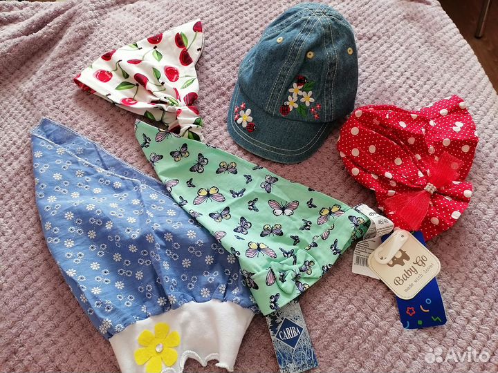 Шляпки, косынки, кепки на девочку 42,46-48, 48-50