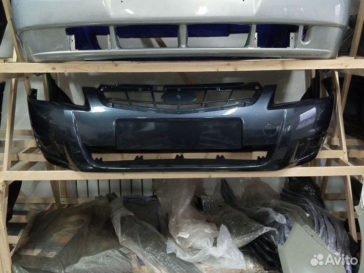 Бампер передний приора цвет темно-серый жимолость
