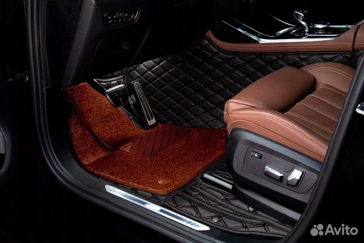 3D Коврики BMW 7 G12 Long Экокожа Салон Багажник