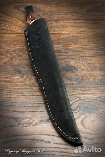 Нож филейный Касатка большая дамаск береста