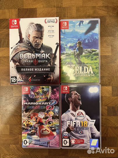 Nintendo Switch rev1 с Ведьмак 3, Mario Kard