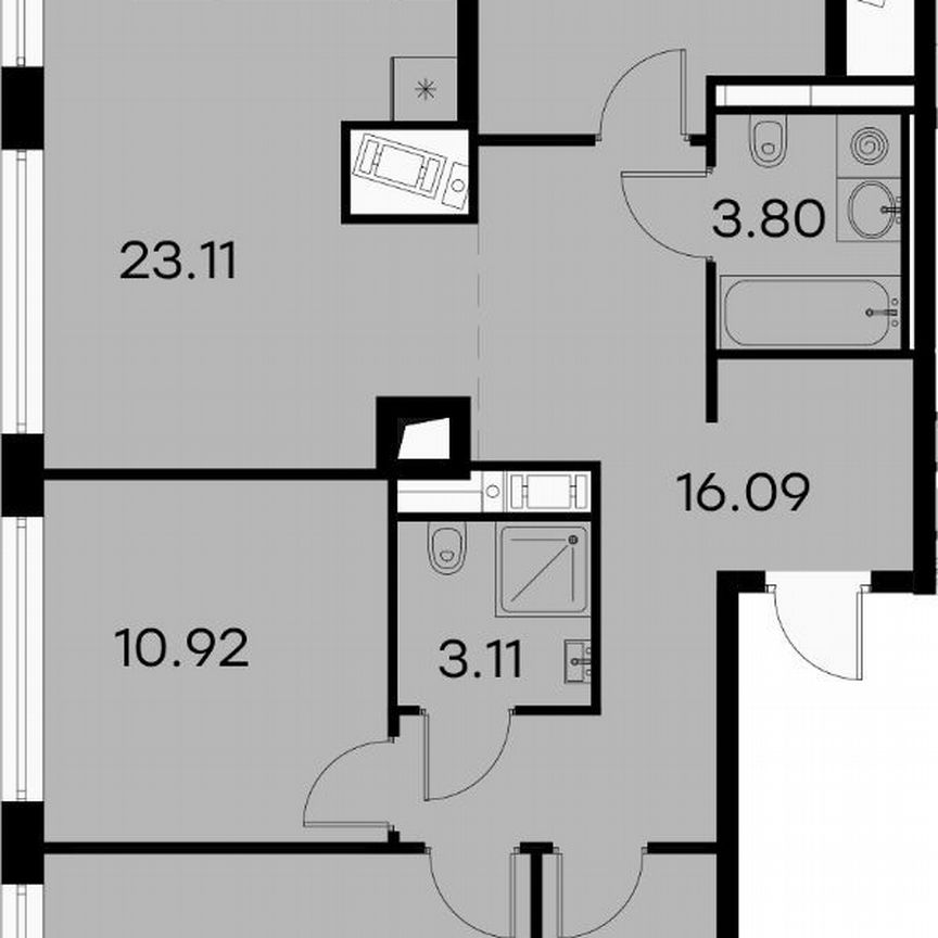 3-к. квартира, 87,9 м², 8/19 эт.