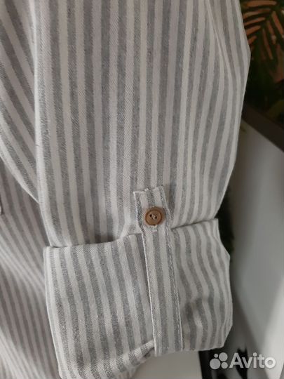 Рубашка льняная плотная