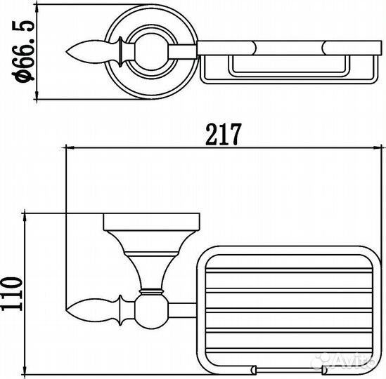 Мыльница решетка настенная Savol 68b (S-06832B)