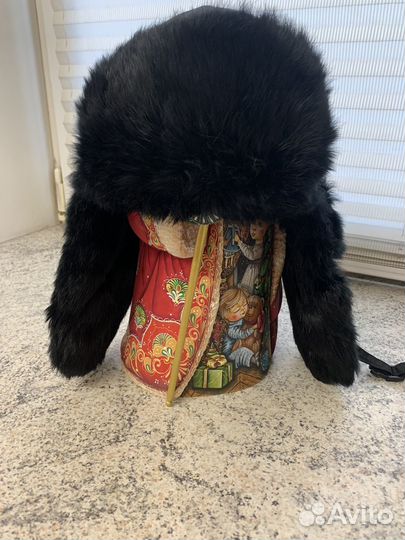 Детская зимняя меховая шапка ушанка 55-56