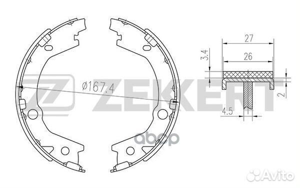 Колодки торм. бараб. задн. Hyundai Sonata V 04