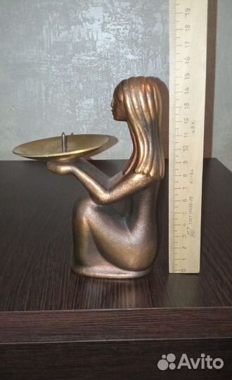 Подсвечник, бронза. Спокойной ночи. Винтаж