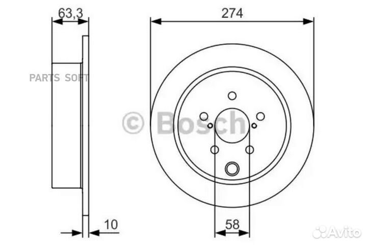 Диск торм. зад.274x10 5 отв