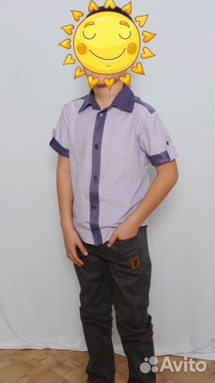 Рубашка с коротким рукавом детская 110см