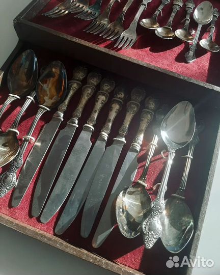 Набор столовых приборов Троянда СССР (мельхиор)