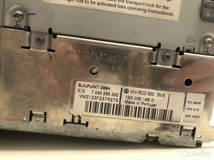 Магнитола volkswagen Golf 5 RCD 500