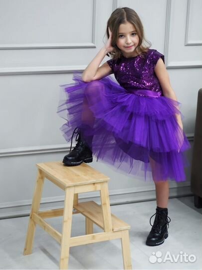 Новое фиолетовое платье 134-140