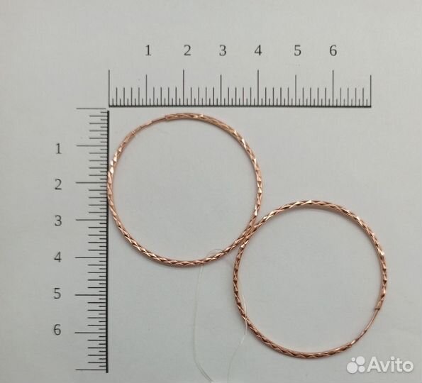 Золотые 375 серьги кольца Конго Арт.67