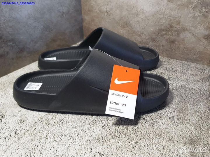 Тапочки Nike Calm Slide чёрные (Арт.81038)