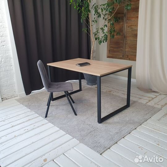 Письменный стол Лофт Дуб 130*80 см. Черные ножки