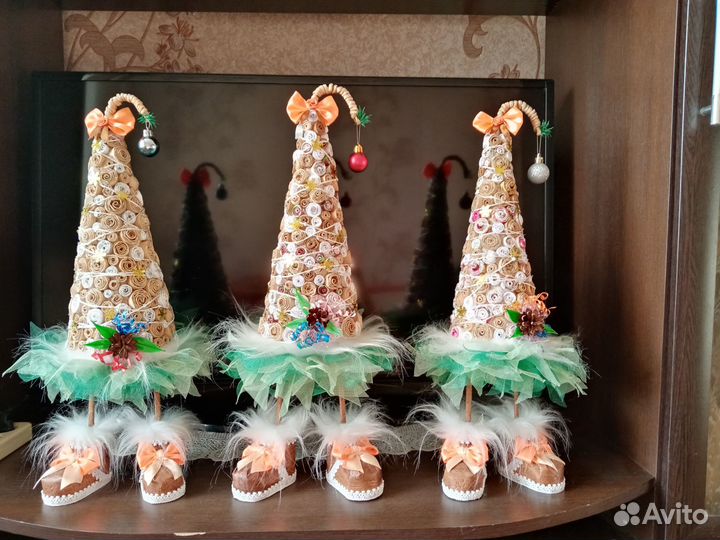 Елка новогодняя топотушка, ручная работа