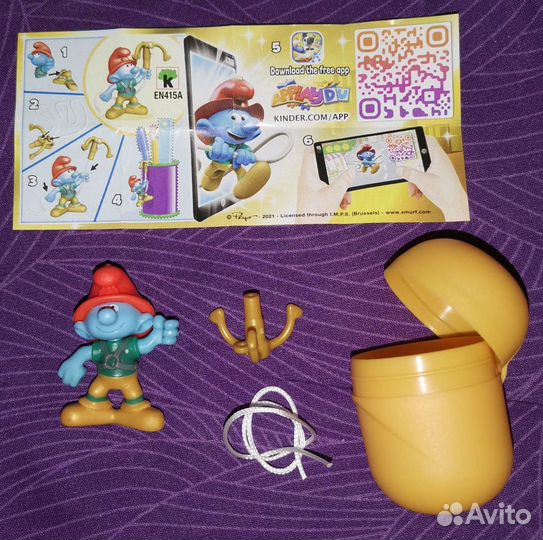 Киндер сюрприз смурфики 2022 Смурфик-альпинист