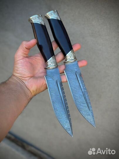 Нож охотничий из дамасской стали