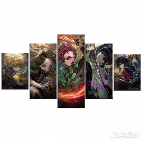 Набор картин 5 шт. Клинок рассекающий демонов