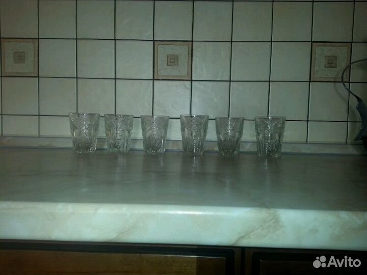 Хрустальные стаканы советских времён, не битые ско