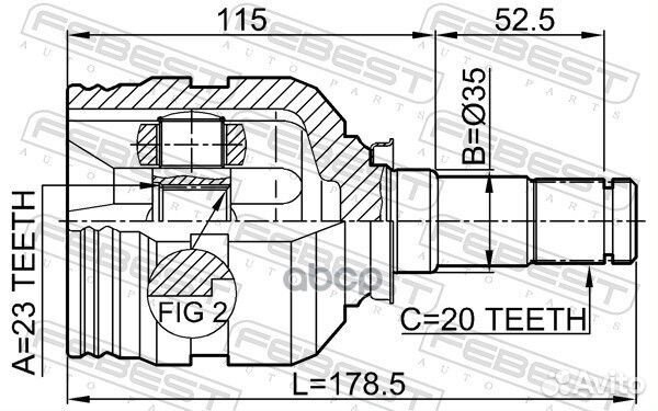 ШРУС внутренний левый toyota carina E