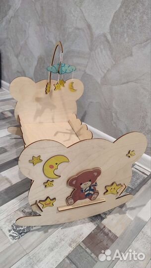 Кроватка - качалка для кукол большая
