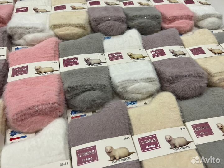 Теплае носки из шерсти норки