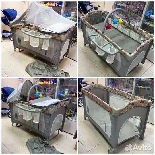 Детская кровать манеж 2 яруса