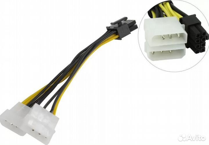 Переходник питания для видеокарт 2xMolex / 8pin