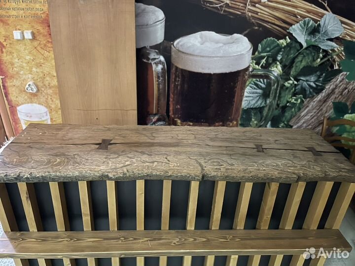 Барная стойка со столешницей из дубового слэба