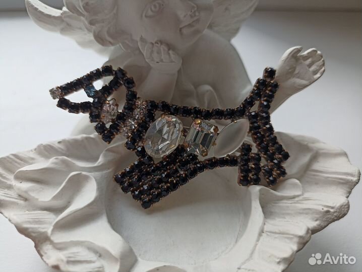 Винтажные крупные броши паук, собачка старая Чехия