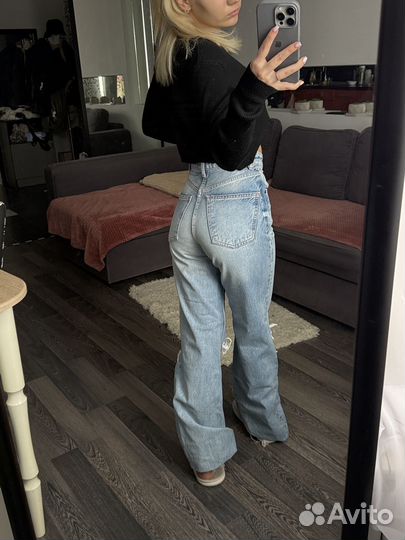 Джинсы zara с разрезами