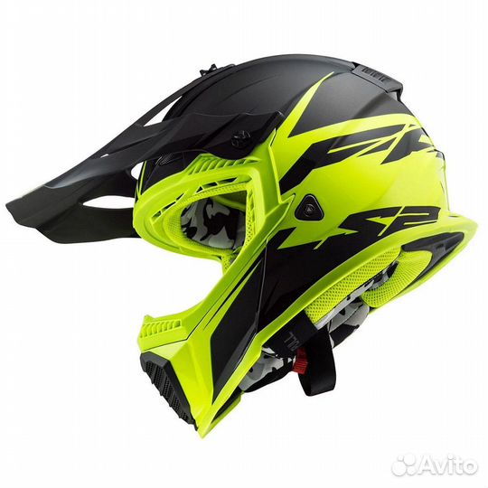 Мотошлем LS2 MX437 fast EVO roar Black-Yellow